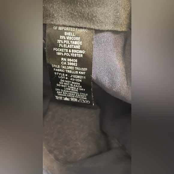 Theory Tailored Trellis Knit Trousers Charcoal Navy Knit Ponte Stretch - Picture 5 of 8